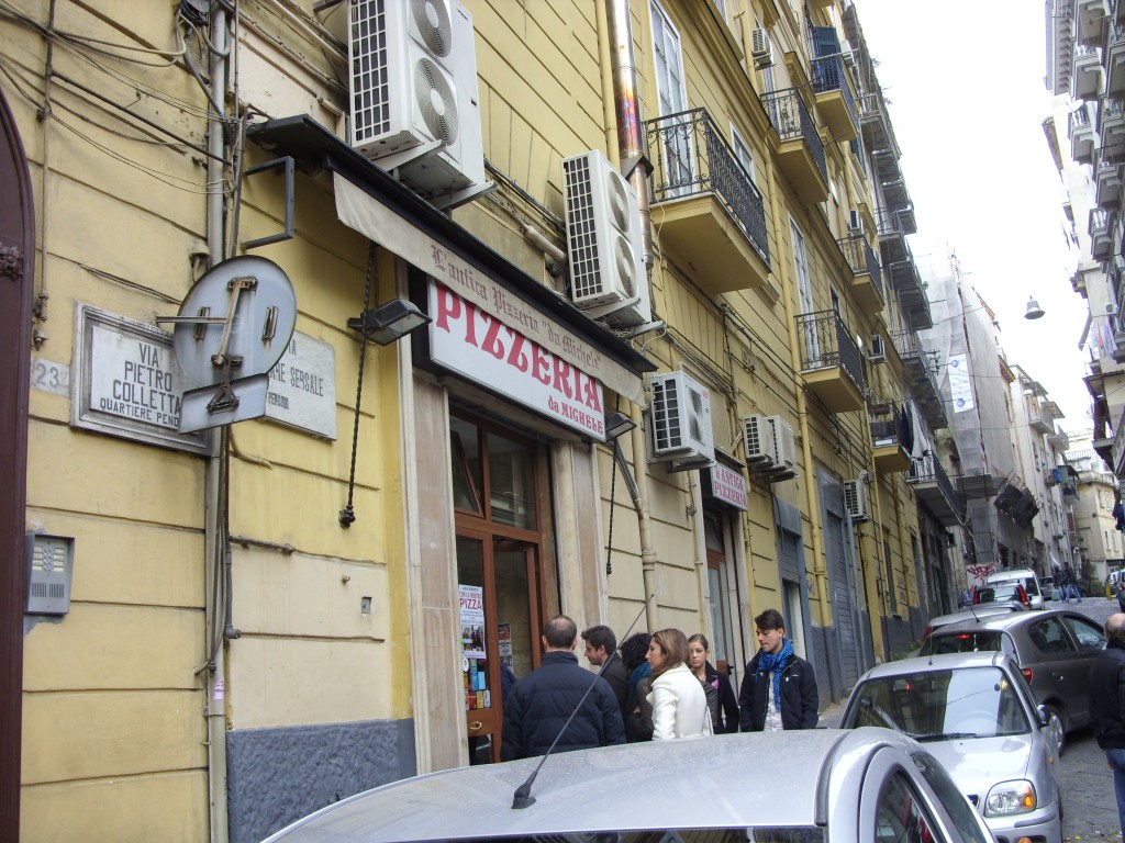line for pizza