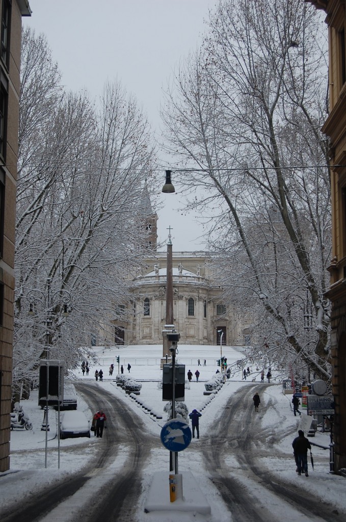 santa maria maggiore in snow
