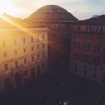 Sunset over the Pantheon in Rome