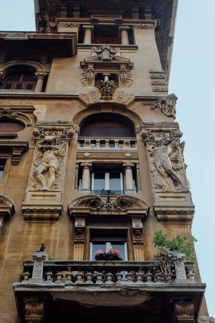 Gorgeous detailed architecture in Rome's small Coppede quarter