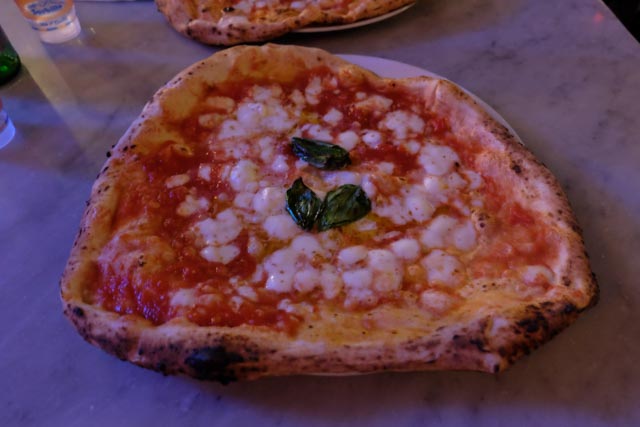 close up of the pizza at Sorbillo in Naples Italy