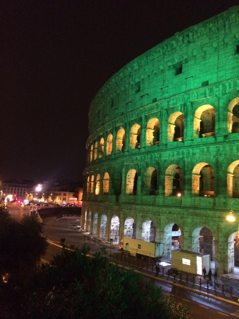 Green colosseum in Rome