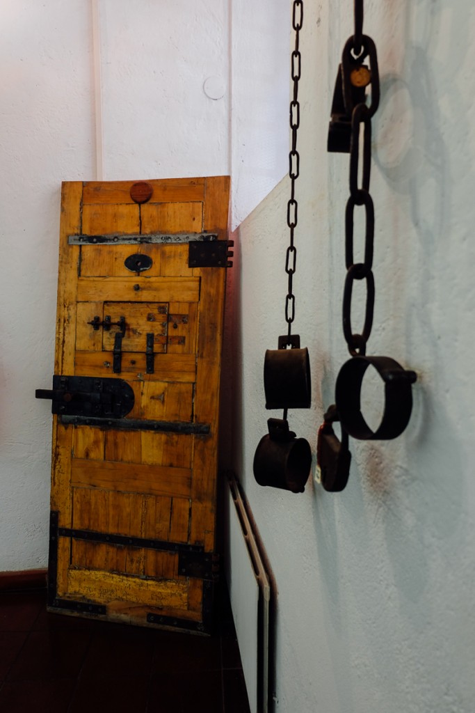 Chains hanging in crime museum in Rome