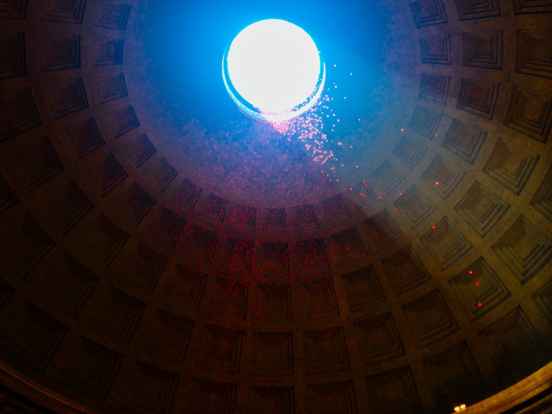 Raining Rose Petals at the Pantheon - An American in Rome