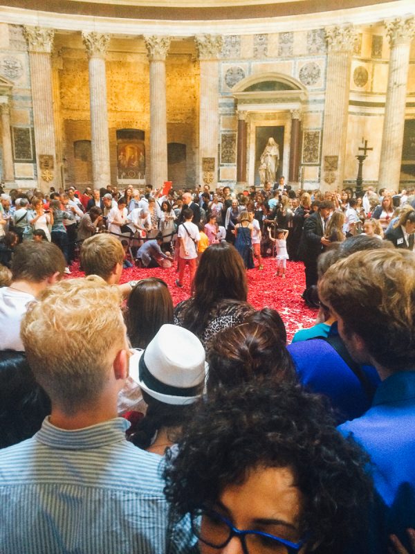 Pantheon Falling Roses Raining Rose Petals at the Pantheon - An American in Rome