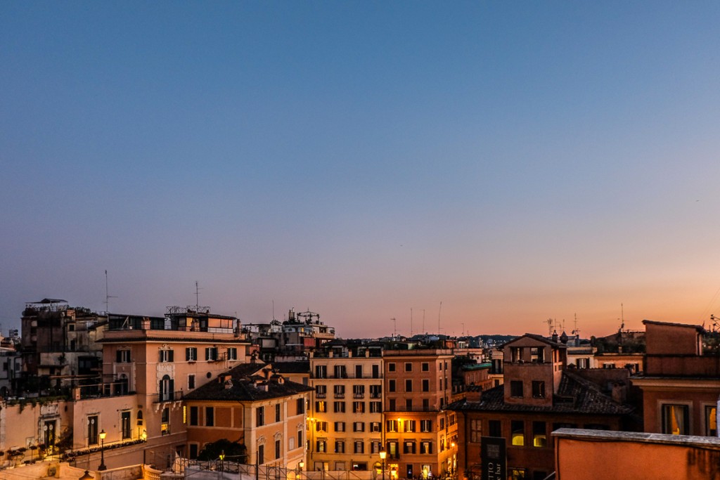 rome rooftops at sunset