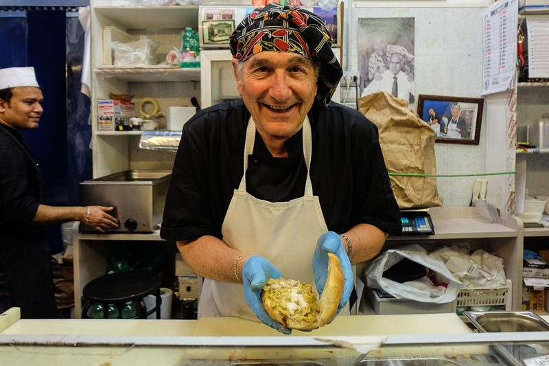 Rome street food sandwiches from Testaccio Market