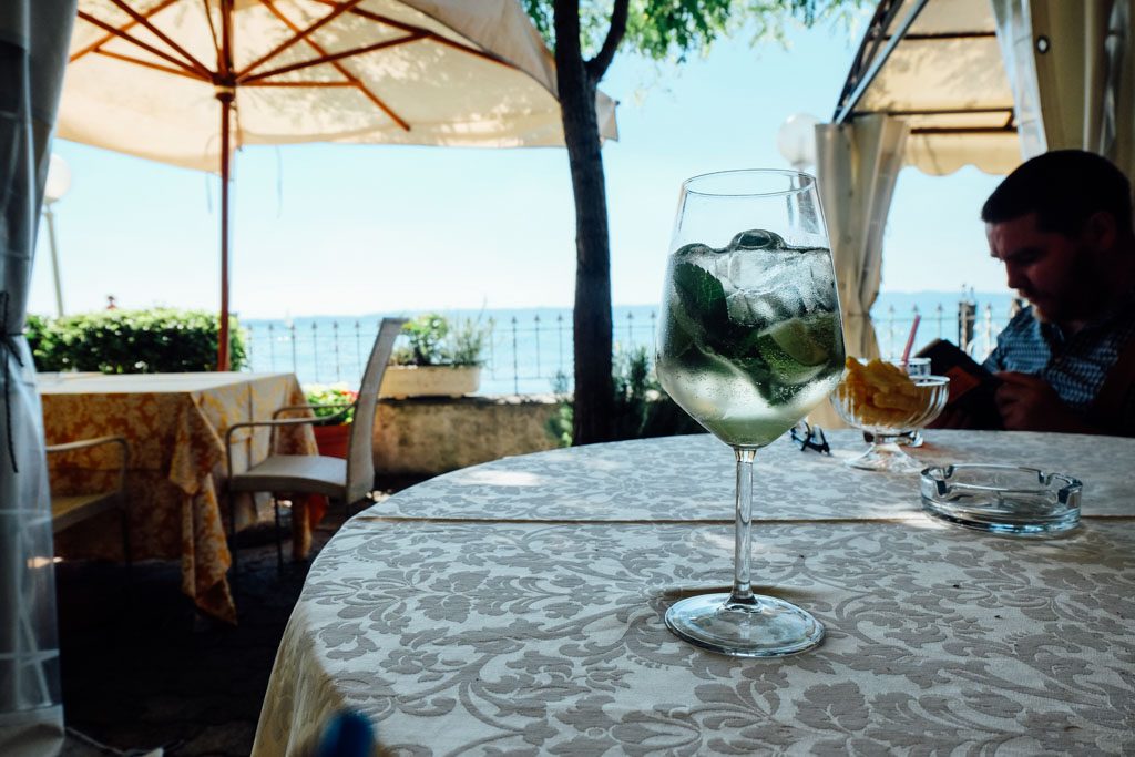 Hugo cocktail Lake Garda