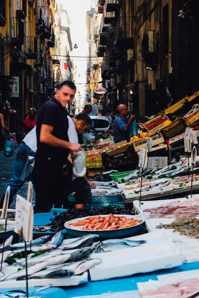 Naples fish seller with attitude