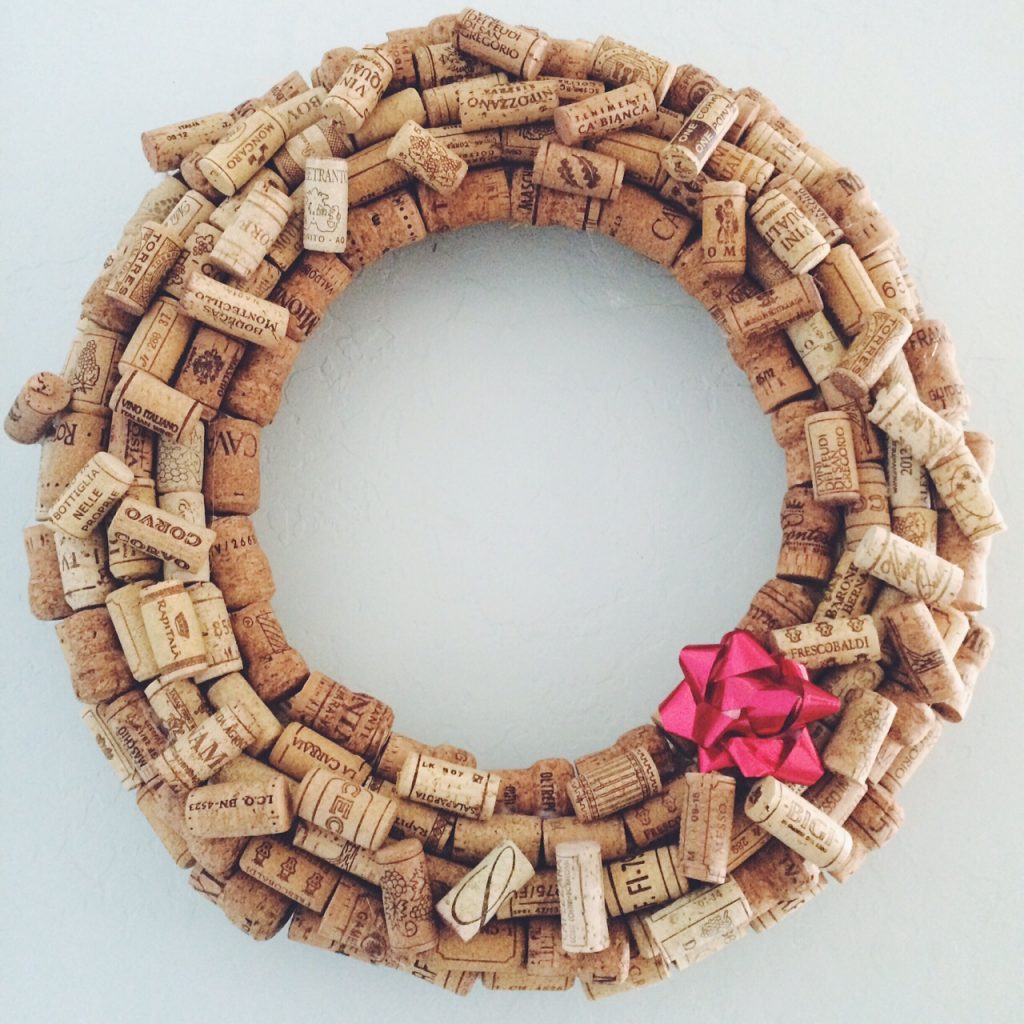 Celebrate the holidays with a wine cork wreath