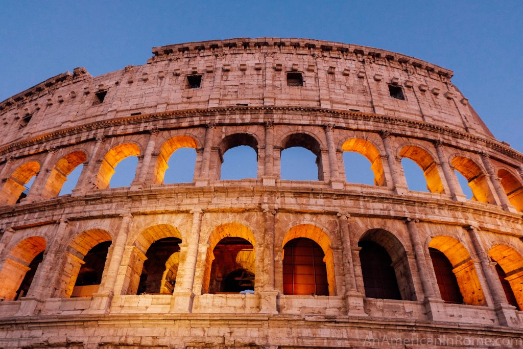 Rome's Colosseum at dusk