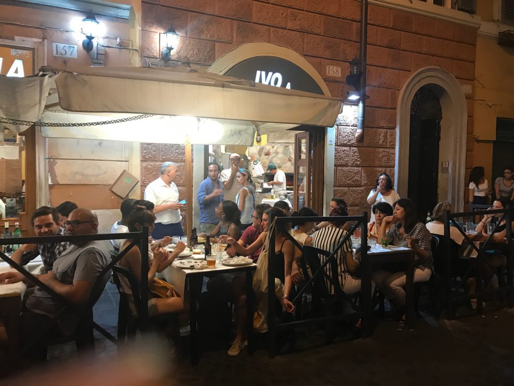 outdoor tables at trastevere restaurant ivo pizzeria