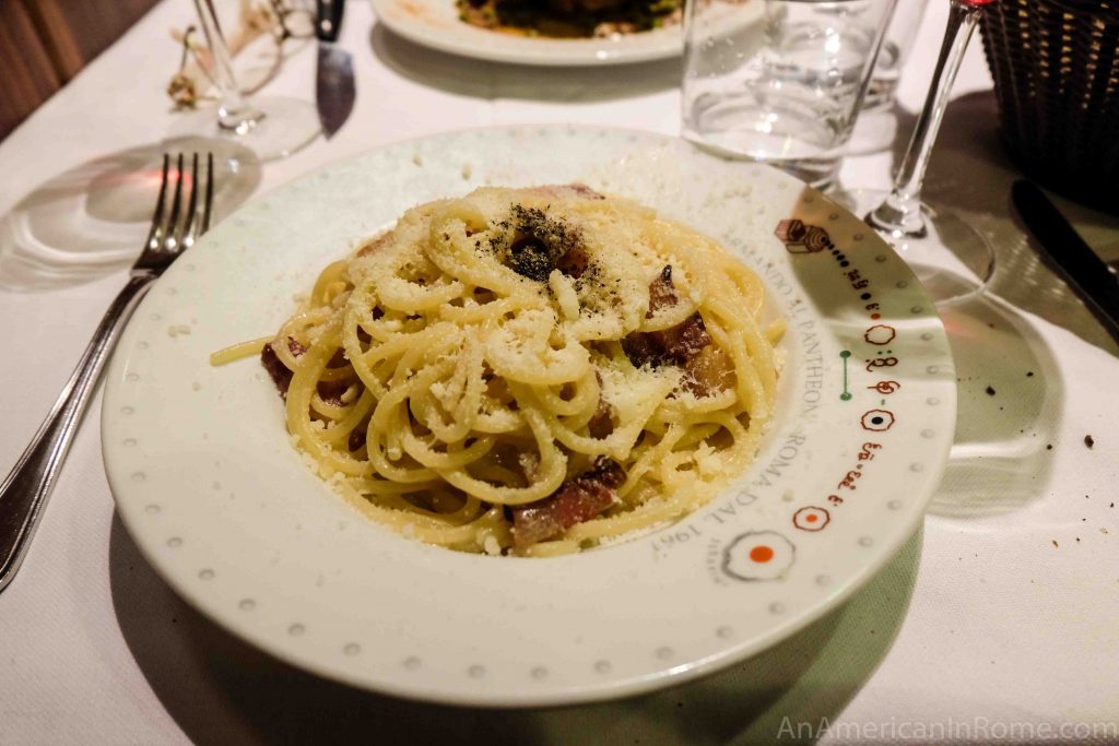 Pasta alla gricia at Armando al Pantheon