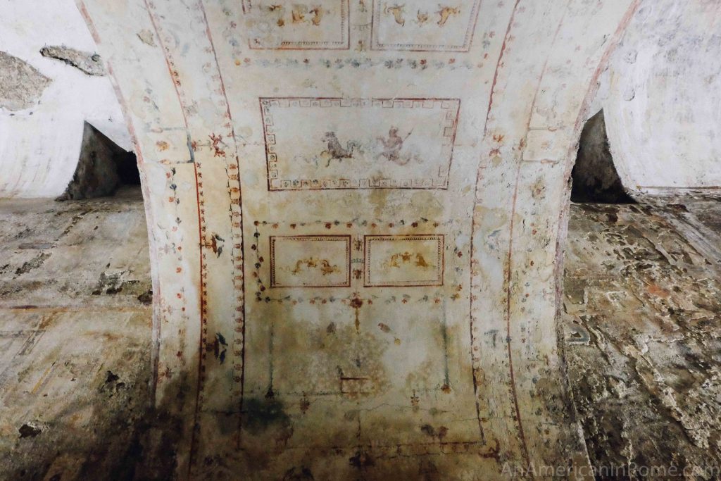 frescoes on ceilings of servant area inside Nero's Golden Palace