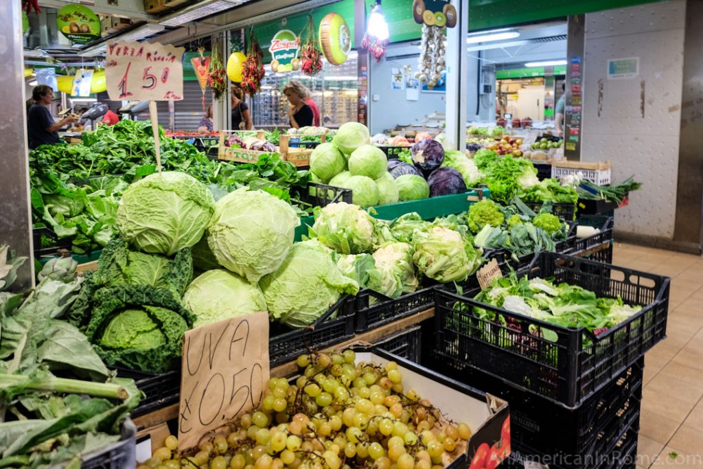 Fresh vegetables at Mercato Trionfale in Rome