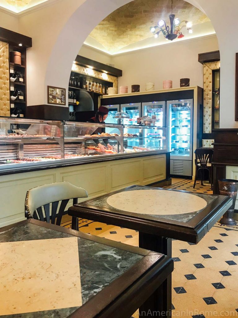 Interior of coffee shop Barberini in Rome