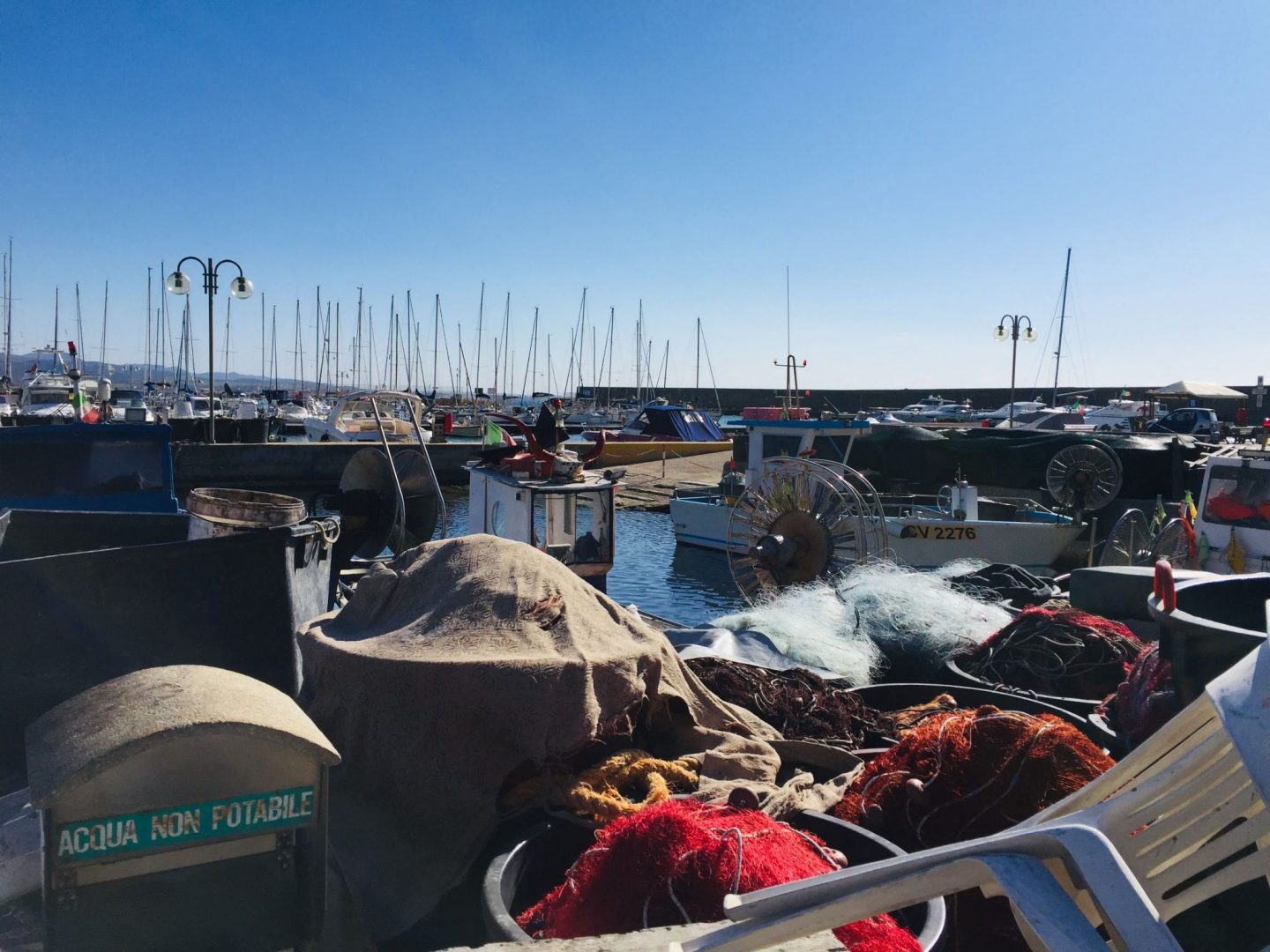 boats in the port at Santa Marinella