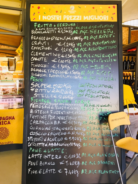 price list at circo massimo market