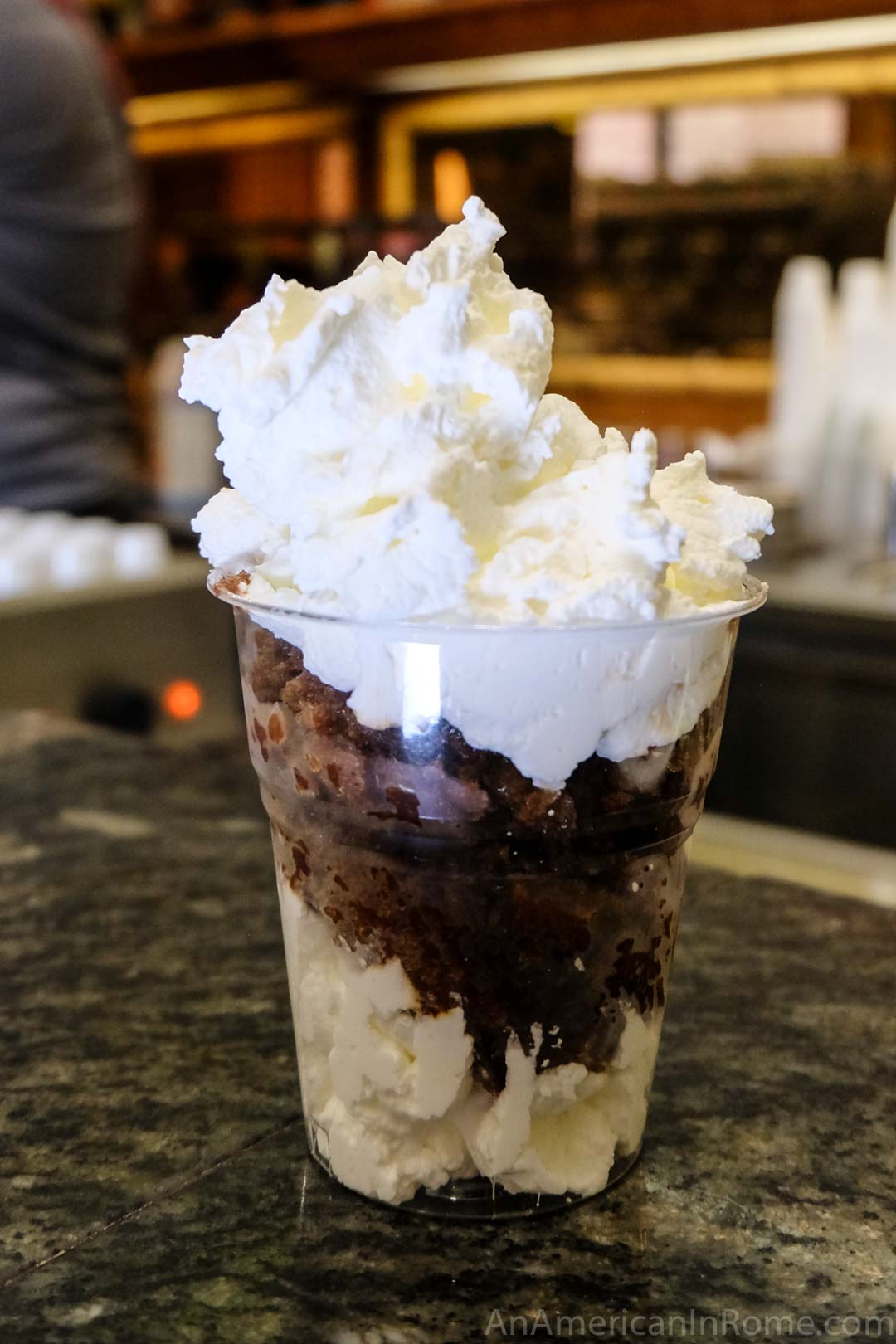 granita di caffe iced coffee with whipped cream at tazza d'oro in rome