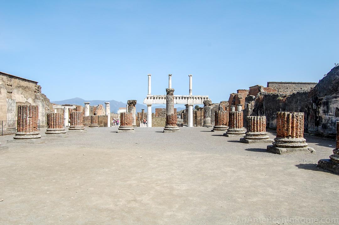 Visiting ruins of pompeii italy