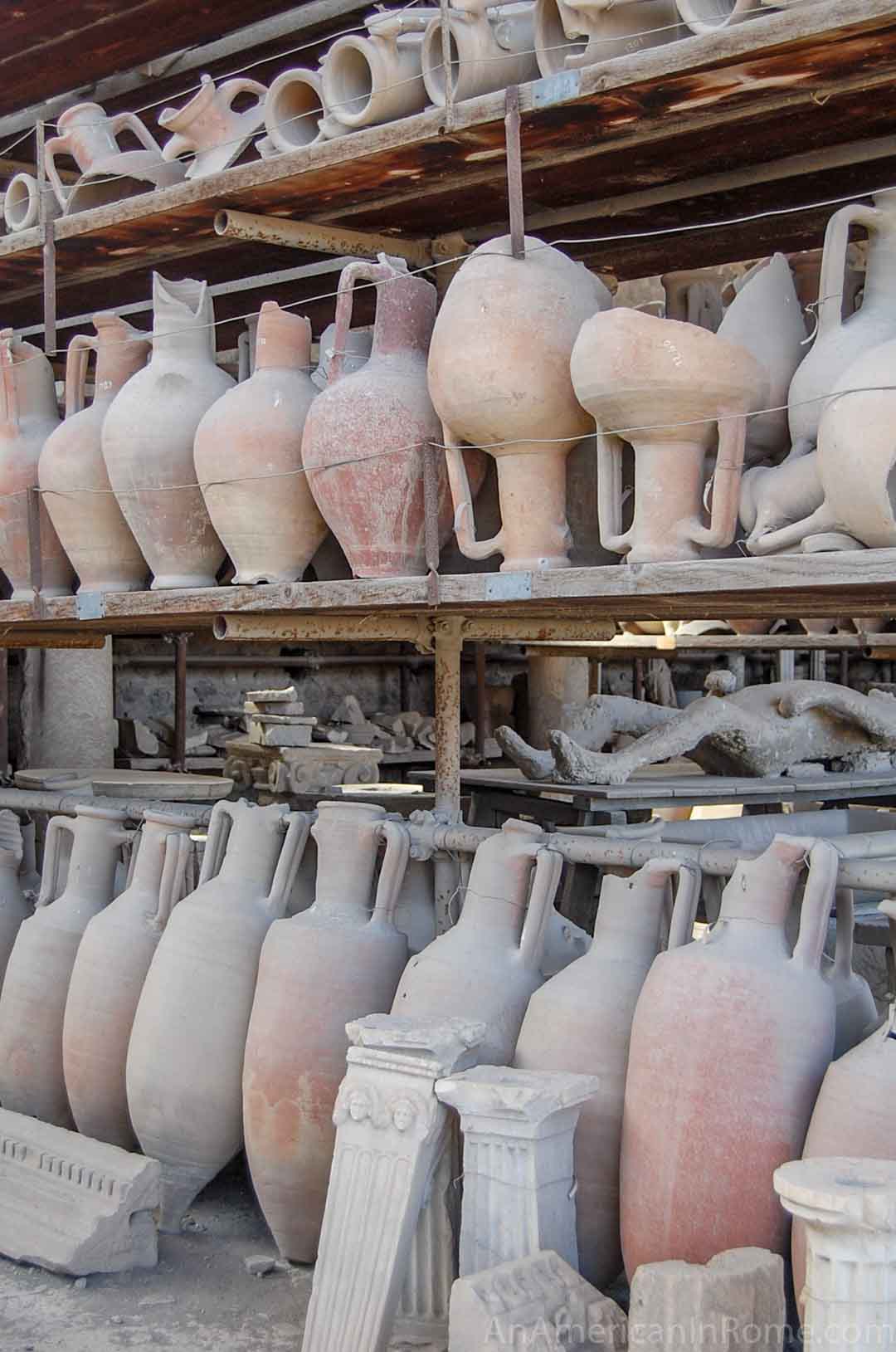 rows of pots found at pompeii