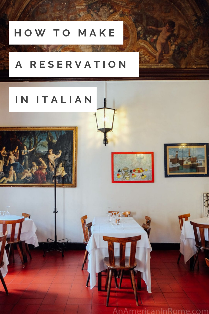 how to make a reservation in Italian image inside restaurant