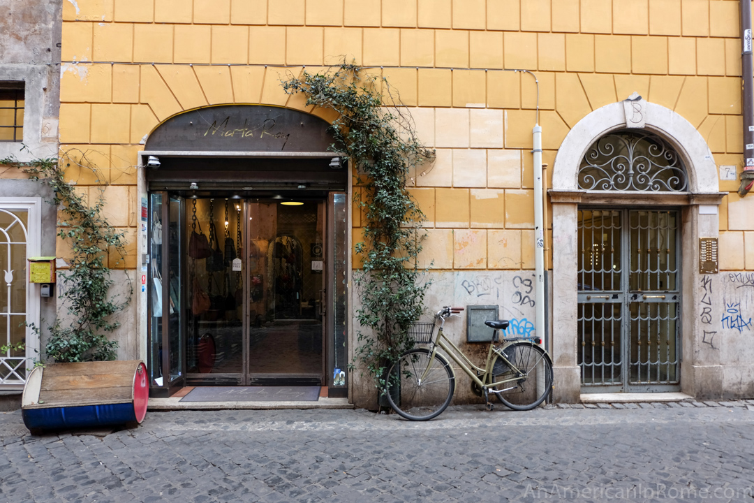 outside of Marta Ray store in Trastevere