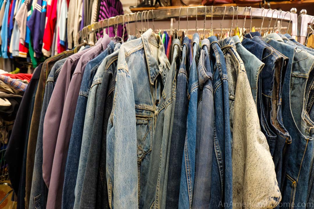 vintage denim display