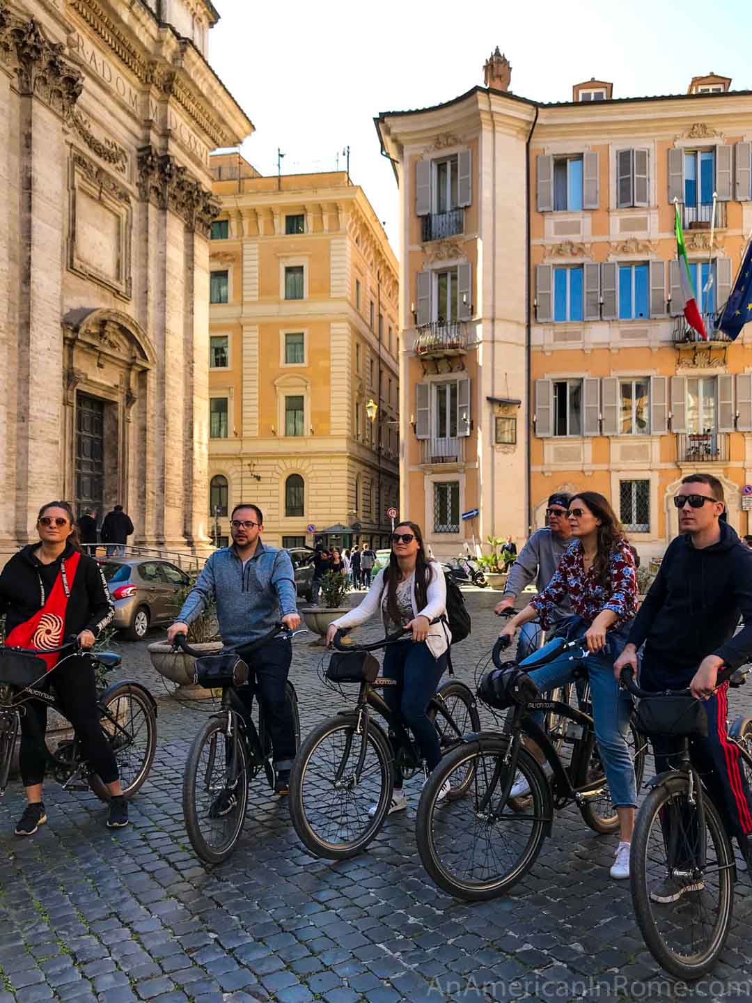 people on bikes in rome