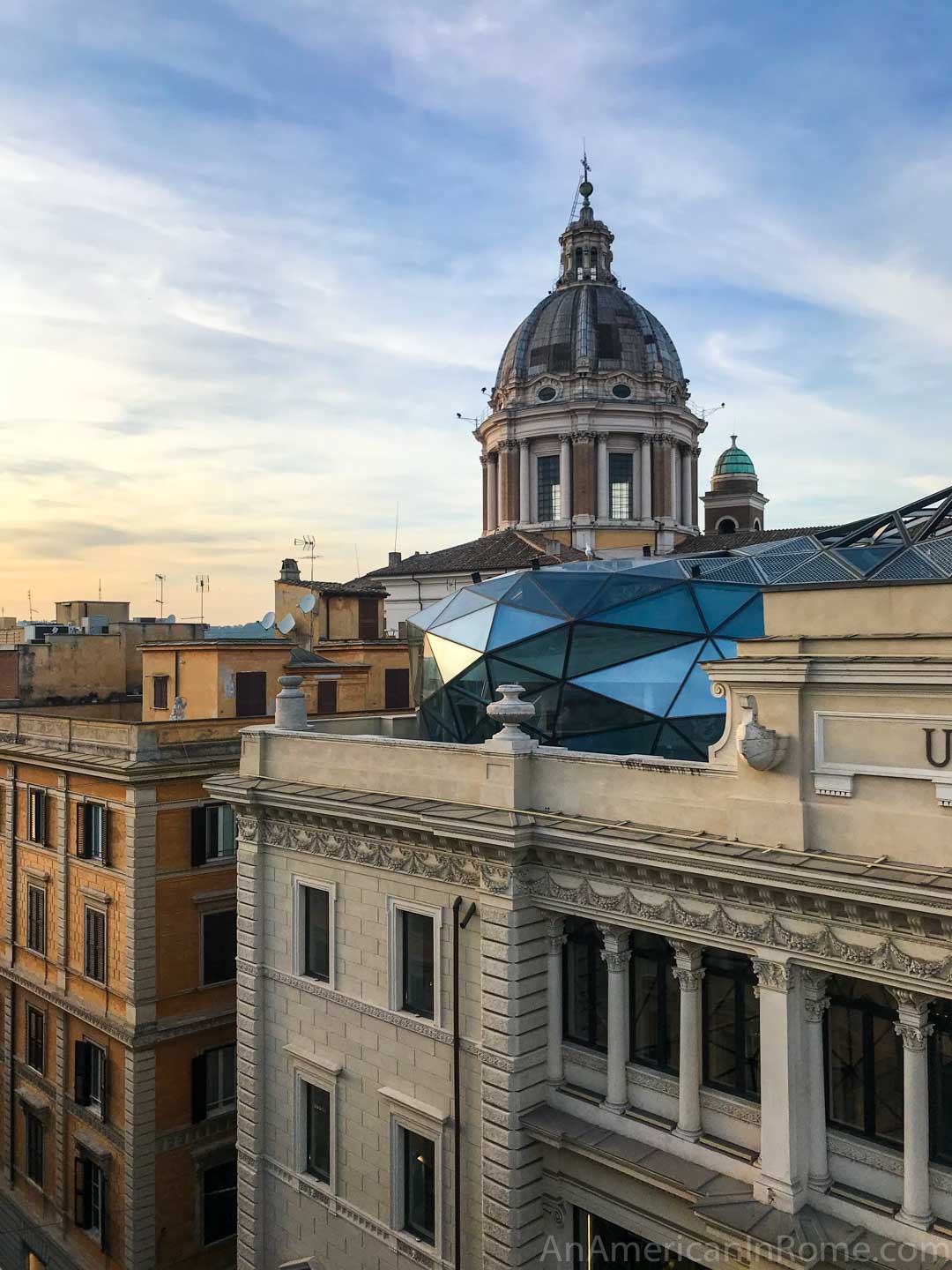 view of glass roof and dome from Zuma Rome