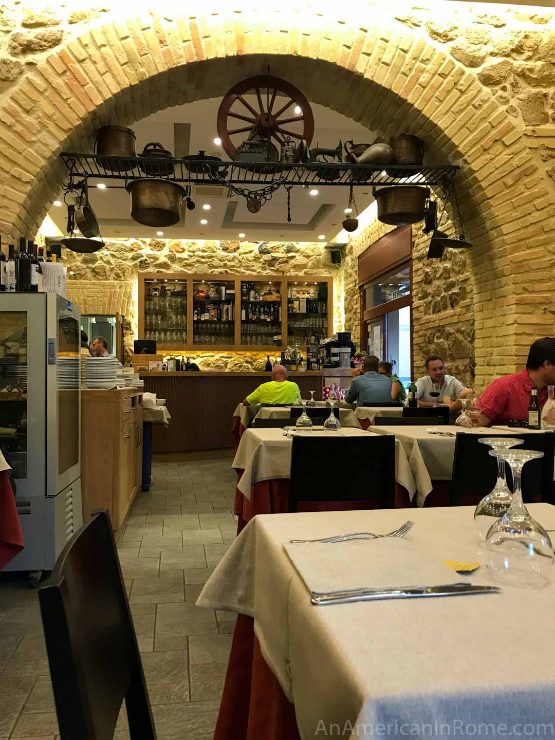 interior with arched ceiling at Rome restaurant