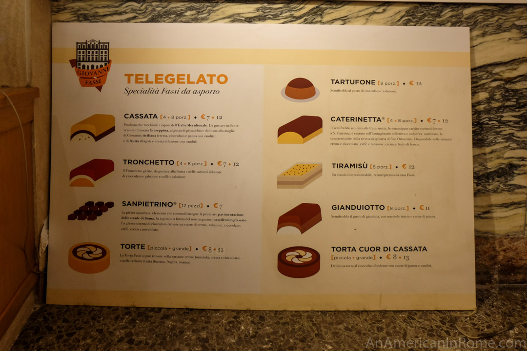 gelato menu Fassi