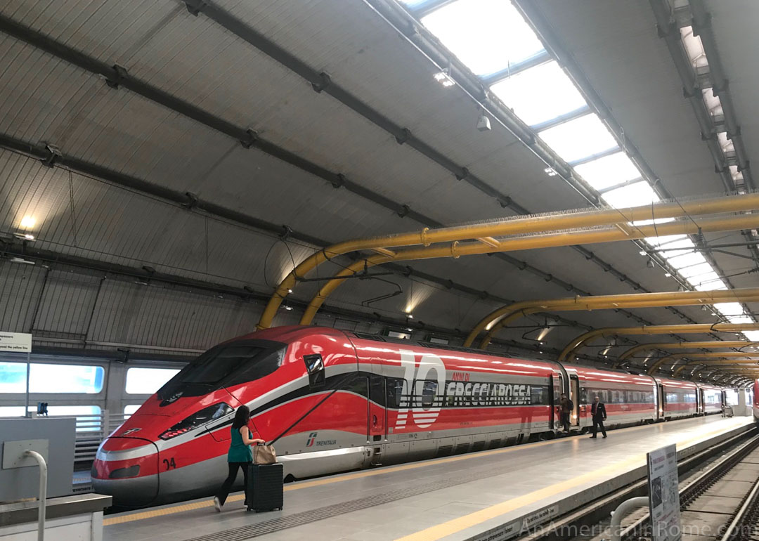red frecciarossa train in Rome