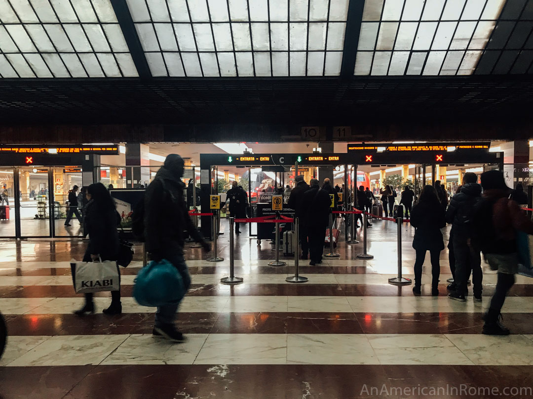 people walking in Santa Maria Novella Florence train station