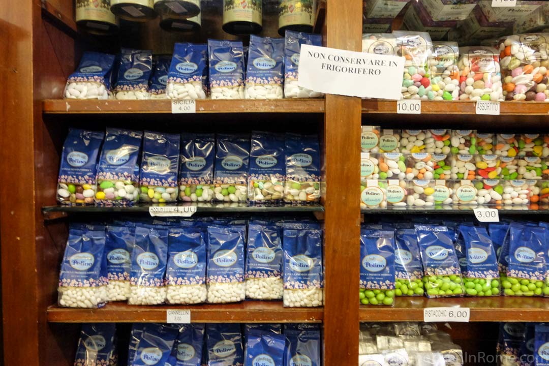 italian sugared almonds in bags
