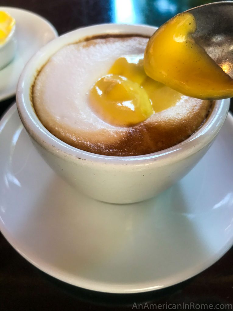 coffee spoon with zabaione