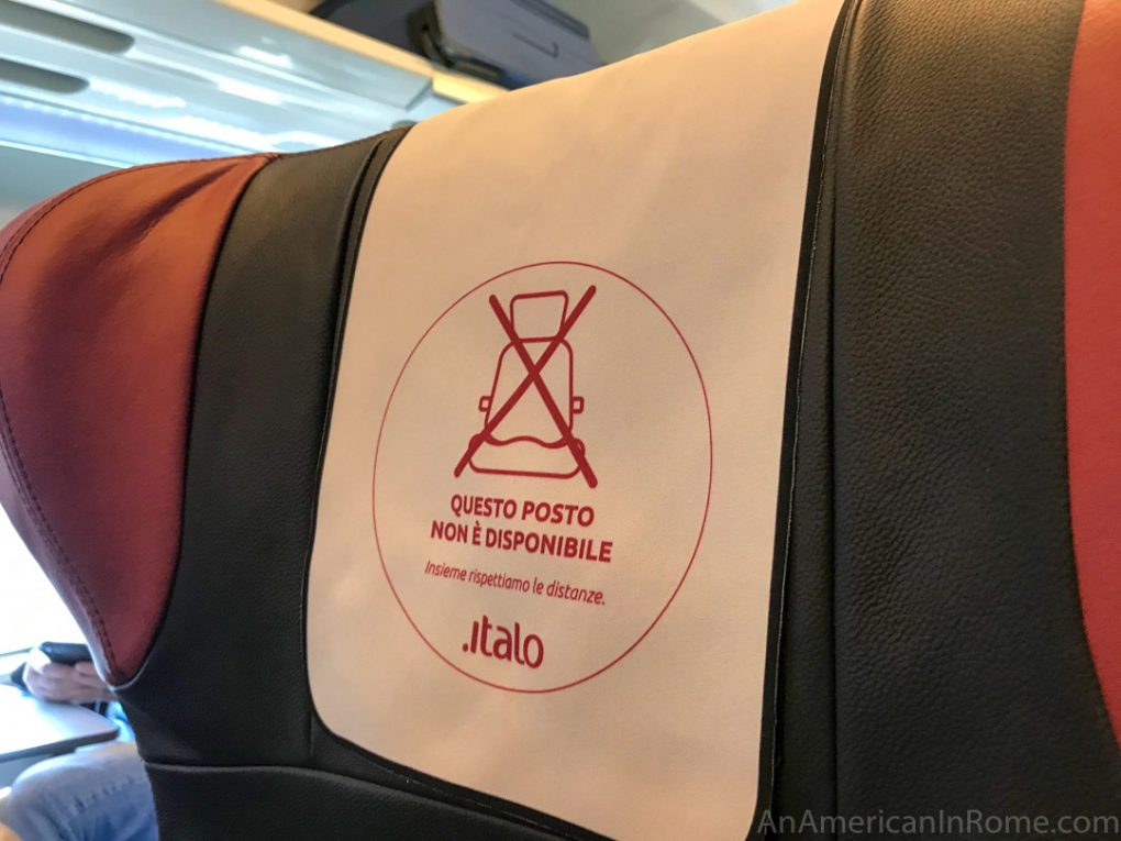 train seat with no sitting sign