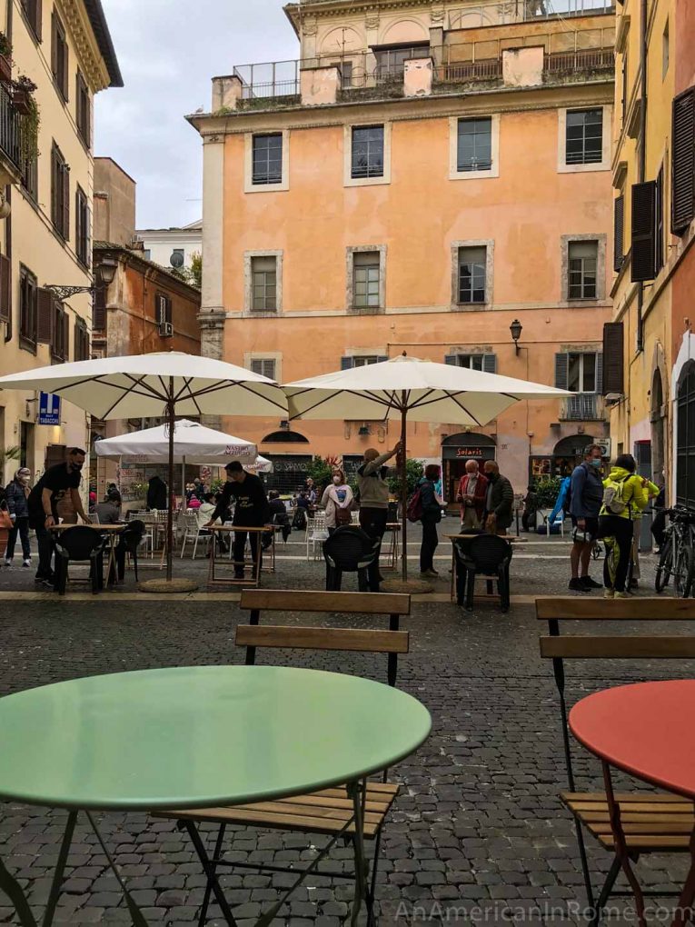 outdoor tables in Rome